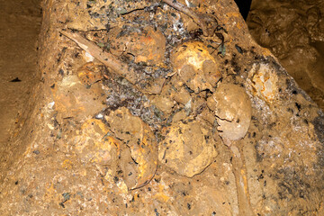 Human bones in Quiocta Cavern near Chachapoyas, Peru