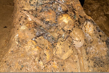 Human bones in Quiocta Cavern near Chachapoyas, Peru