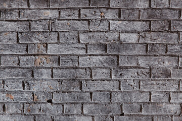 Old brick wall with white paint background texture close up