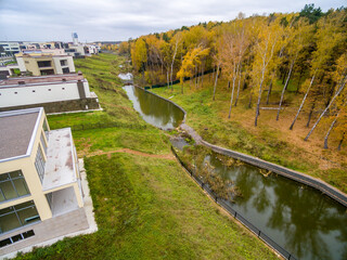 Modern country houses under construction