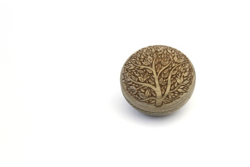 Wooden box on a white background