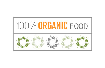 Organic food. Logo, badge, label for healthy eating. Berry icon