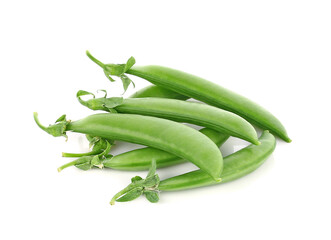 Sugar peas isolated on white background