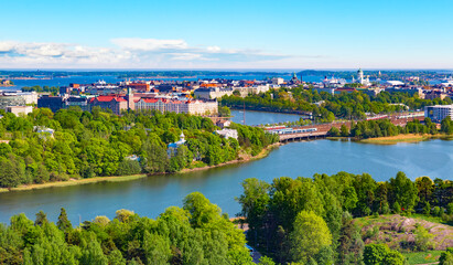 Fototapeta na wymiar Aerial panorama of Helsinki, Finland
