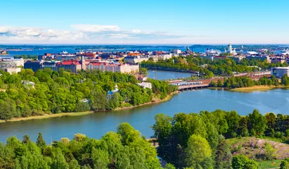 Fotobehang Aerial panorama of Helsinki, Finland © Scanrail