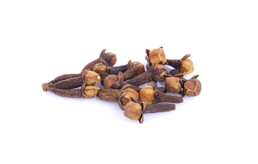 dry cloves on white background