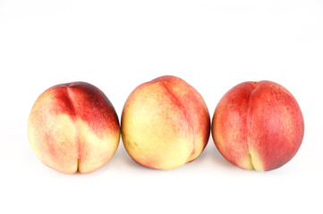 fresh white peach isolated on white background