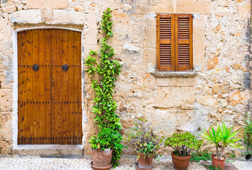 Mediterranean Rustic House Front View