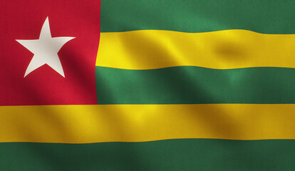 Togo Flag - obrazy, fototapety, plakaty