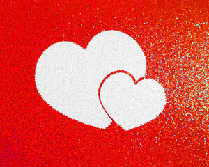 Love Heart . Red Heart background.