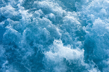 Churning blue ocean water