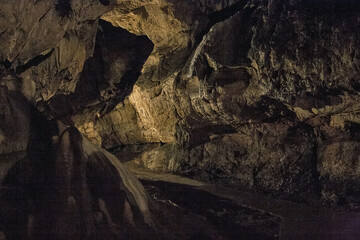 Caves and cave formations in the canyon of the river next to Bor in Serbia