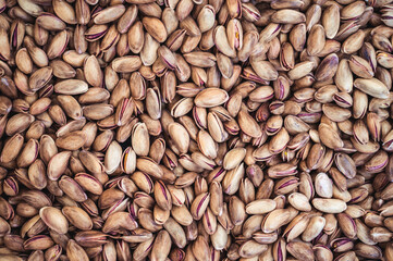 Pistachios as a background, backdrop or wallpaper.