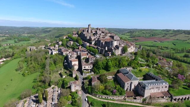 Cordes-sur-Ciel,  a village in a hill  (Occitanie, Southern France)