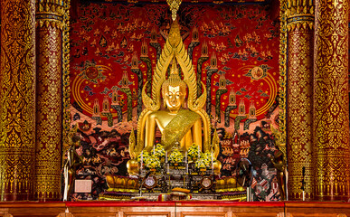 The Buddha image of Sakon Nakhon. Wat Phra That Choom Chum