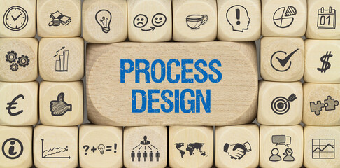 Process Design / Würfel mit Symbole