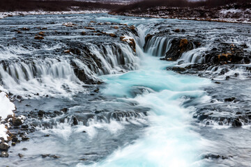 Obraz premium beautiful Bruarfoss waterfall with turquoise water