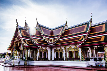 Fototapeta na wymiar The temple church is the anchor of the Buddhist mind.