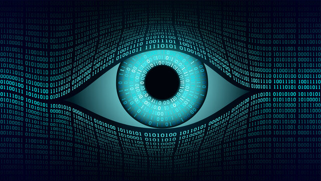 Big brother electronic eye concept, technologies for the global surveillance, security of computer systems and networks