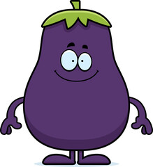 Happy Cartoon Eggplant