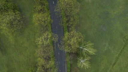 Beautiful river landscape view from above