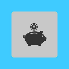 Piggy bank icon. Pictograph of moneybox. Flat design.