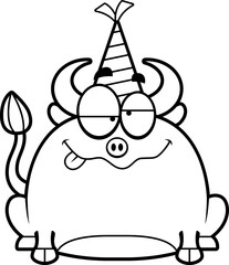 Cartoon Bull Drunk Party