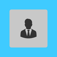 User icon of man in business suit. Flat design style.