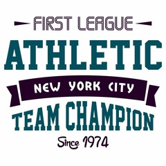 design irst league athletic for t-shirts