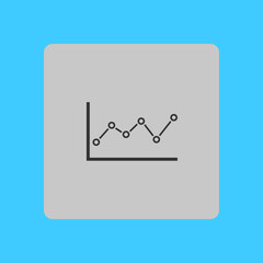 Graph chart  icon. Diagram symbol.  Flat design style.