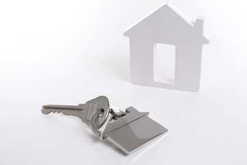 House model and key on white background