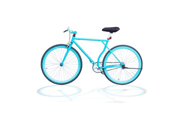 Fototapeta premium fixed gear bicycle or fixed-wheel bycicle or fixie,It looks and looks like a vintage bycicle.isolated on white background with clipping path.