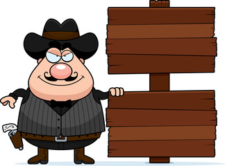 Cartoon Gunfighter Sign
