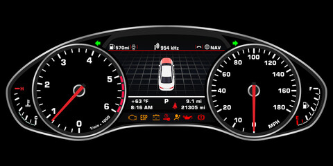 realistic car dashboard