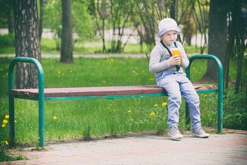 Obraz premium Trendy boy in pajamas