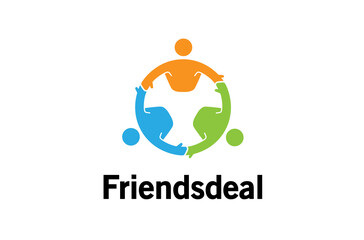 Colorful Abstract People Logo Design Illustration