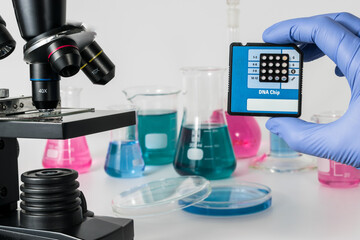 Analysis of DNA sequences in genetic laboratory Medical Research in Genetics and DNA Science....