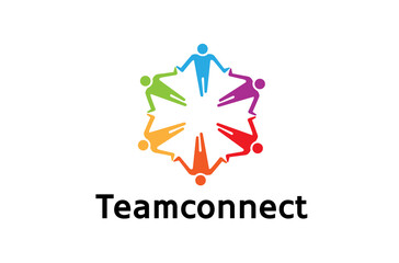 Colorful Abstract People Logo Design Illustration