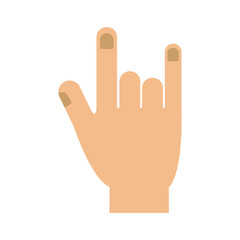 Human hand icon over white background. vector illustration