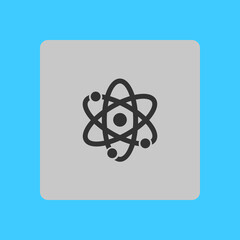 Atom sign symbol. Atom part icon. Flat design style.