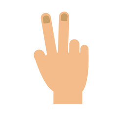 Human hand icon over white background. vector illustration