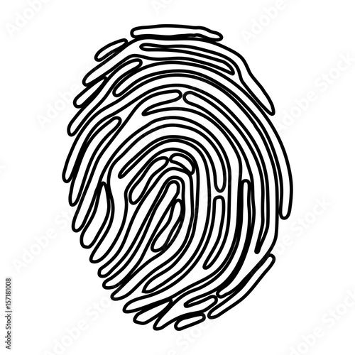 "fingerprint icon over white background. vector illustration" Stock