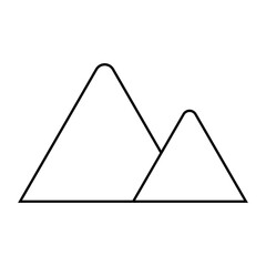 triangular mountains icon over white background. vector illustration