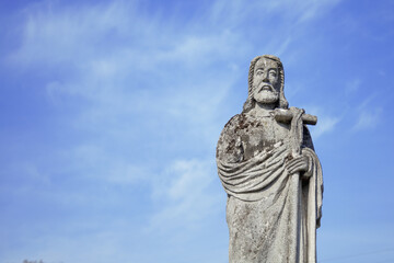 Obraz premium Jesus Christ as a symbol of resurrection and immortality of the human soul (ancient stone statue)