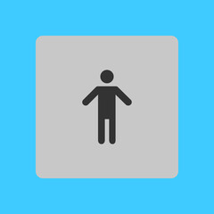 Human male sign icon. Male toilet. Flat style. A gender symbol is a pictogram used to represent either biological sex.