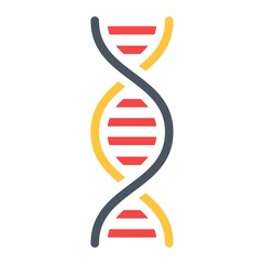 DNA flat icon, science and biology, vector graphics, a colorful solid pattern on a white background, eps 10.