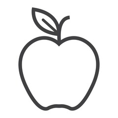 Apple line icon, food and fruit, vector graphics, a linear pattern on a white background, eps 10.