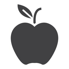Apple solid icon, food and fruit, vector graphics, a filled pattern on a white background, eps 10.