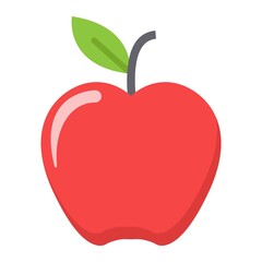 Apple flat icon, food and fruit, vector graphics, a colorful solid pattern on a white background, eps 10.