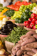Baskets of Vegetables at the Farmers Market